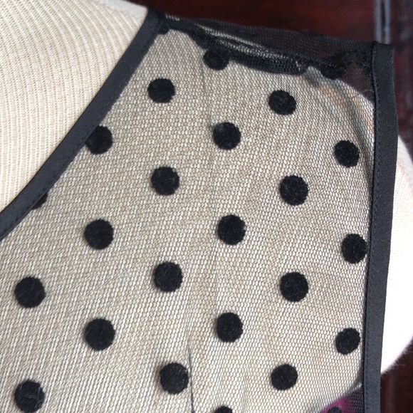 Motherhood maternity party dress XL/Dark blue&rose pattern/black dot overlay - Picture 6 of 17